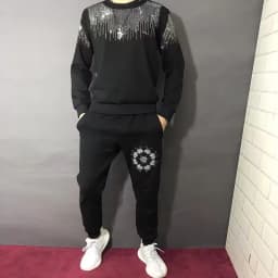 New Casual 100% cotton Rhinestones HOODIE Hip Hop Street wear Sweatshirts Skateboard Men Pullover Hoodies Male
