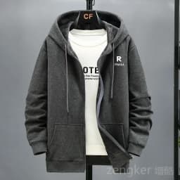 Spring hooded zipper cardigan for men loose and plus size casual velvet sports jacket available in sizes 12XL 10XL 9XL 8XL