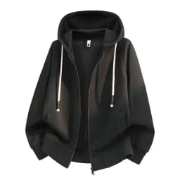 Men's Cotton Blend Zip Up Hoodie Big Size 6XL 7XL 8XL Breathable Soft Heather Gray Black Casual Daily Hooded Sweatshirt Pockets