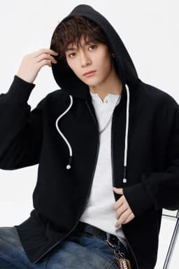 Men's Cotton Blend Zip Up Hoodie Big Size 6XL 7XL 8XL Breathable Soft Heather Gray Black Casual Daily Hooded Sweatshirt Pockets