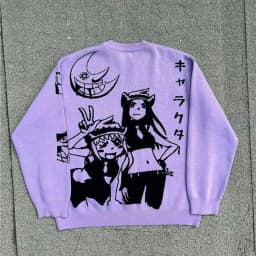 2025 Autumn/Winter Cross-Border Trend Anime Round Neck Sweater Japanese Casual Style Loose Men's Knitted Top