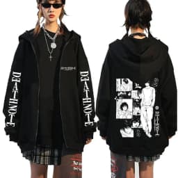 Anime Death Note Yagami Light Zipper Hoodie Men Women Clothing Casual Oversized Zip Up Jacket Men's Cartoon Manga Merch Hoodies