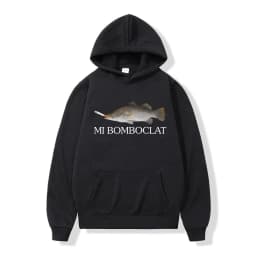 Funny Bomboclat Fish Smoking Meme Hoodies Men Women Clothing Pullovers Fashion Hip Hop Oversized Hooded Sweatshirt Streetwear