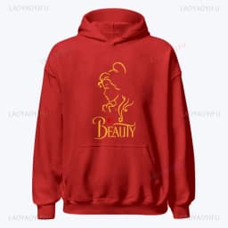 I'm Her Beast I'm His Beauty Print Sweatshirts Couple Matching Hoodies Men Women Long Sleeve Hooded Luminous Lover Hoodie