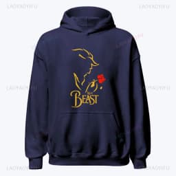 I'm Her Beast I'm His Beauty Print Sweatshirts Couple Matching Hoodies Men Women Long Sleeve Hooded Luminous Lover Hoodie