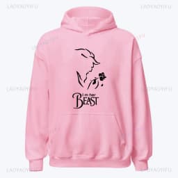 I'm Her Beast I'm His Beauty Print Sweatshirts Couple Matching Hoodies Men Women Long Sleeve Hooded Luminous Lover Hoodie
