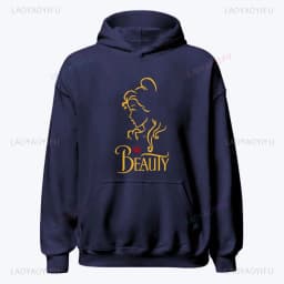 I'm Her Beast I'm His Beauty Print Sweatshirts Couple Matching Hoodies Men Women Long Sleeve Hooded Luminous Lover Hoodie