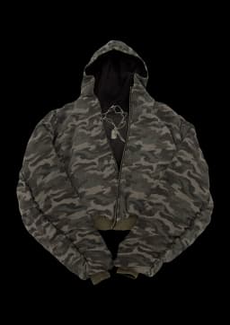 Mens Camouflage Retro Zip Up Hoodie Set 2 in 1 Reversible Gray Couple Pullover Casual Loose Comfort Streetwear Hooded Sweatshirt