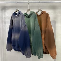 Autumn and Winter Acid Wash Spray Dyeing Baggy Hoodies Distressed Hip Hop Gradient Pullover Unisex Oversize Hooded Sweatshirts