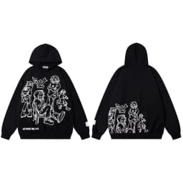 2025 Men Streetwear Pink Hoodie Sweatshirt Funny Cartoon Graphic Hoodie Autumn Harajuku Anime Hooded Pullover Hip Hop Hipster