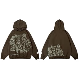 2025 Men Streetwear Pink Hoodie Sweatshirt Funny Cartoon Graphic Hoodie Autumn Harajuku Anime Hooded Pullover Hip Hop Hipster