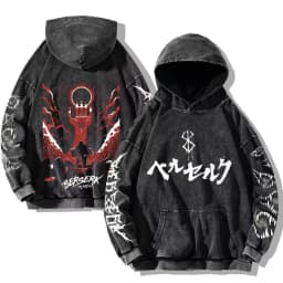 Berserk Anime Clothing Guts Cool Graphic Print Hooded Men Women Oversized Hoodies Cooton Casual Sweatshirt Harajuku Streetwear