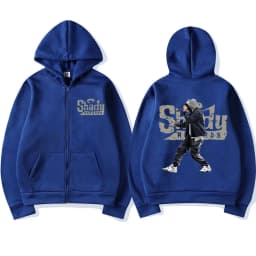 Hip Hop Singer Eminem Zip Up Hoodie Slim Shady Music Album Rap Graphic Hooded Men Fashion Zipper Sweatshirt Unisex Fleece Coats