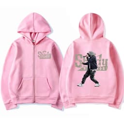 Hip Hop Singer Eminem Zip Up Hoodie Slim Shady Music Album Rap Graphic Hooded Men Fashion Zipper Sweatshirt Unisex Fleece Coats