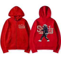 Hip Hop Singer Eminem Zip Up Hoodie Slim Shady Music Album Rap Graphic Hooded Men Fashion Zipper Sweatshirt Unisex Fleece Coats