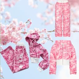 Y2K Retro pink two-piece sportswear hip hop sexy camouflage short hoodie women street clothing new casual sports pants