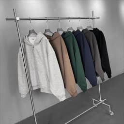 2026 Autumn/Winter Velvet Short Double Zipper Cardigan Hoodie Solid Color Cotton Fleece Mens Zip Up Hooded Pullover Sweatshirt