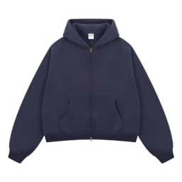 2026 Autumn/Winter Velvet Short Double Zipper Cardigan Hoodie Solid Color Cotton Fleece Mens Zip Up Hooded Pullover Sweatshirt