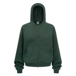 2026 Autumn/Winter Velvet Short Double Zipper Cardigan Hoodie Solid Color Cotton Fleece Mens Zip Up Hooded Pullover Sweatshirt
