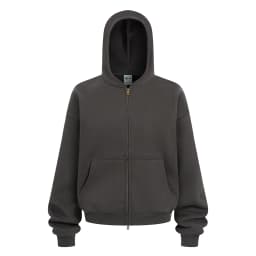 2026 Autumn/Winter Velvet Short Double Zipper Cardigan Hoodie Solid Color Cotton Fleece Mens Zip Up Hooded Pullover Sweatshirt