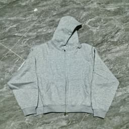 2026 Autumn/Winter Velvet Short Double Zipper Cardigan Hoodie Solid Color Cotton Fleece Mens Zip Up Hooded Pullover Sweatshirt