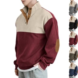 2026-Spring-Autumn-European-Men-Color-Block-Stand-Collar-Corduroy-Hoodie-Loose-Fit-Long-Sleeve-Pullover-Daily-Street-Outdoor-Spo
