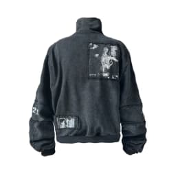 Men's Punk Heavy Washed Vintage Printed Patchwork Subculture Silhouette Sweatshirt