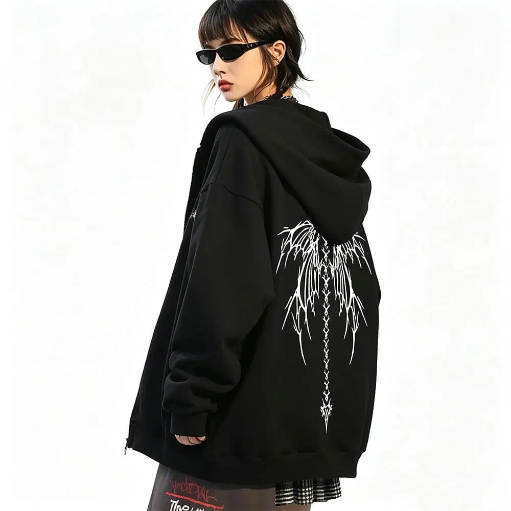Gym Fitness Workout Bodybuilding Skeleton Graphic Zipper Hoodie Men Women Casual Oversized Zip Up Jacket Male Retro Streetwear