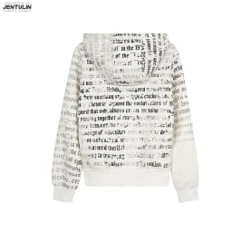 New American Style Lightweight Asian Design Printed Hoodie Jacket Short Cardigan Zipper Hooded Sweatshirt Y2k Clothing