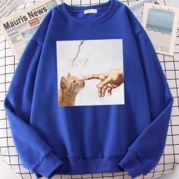 Cartoon Cat Printing Clothing Men Fashion Oversized Hoodie Anime Casual Swetshirt Loose Personality Hoodies Hip Hop Pullovers