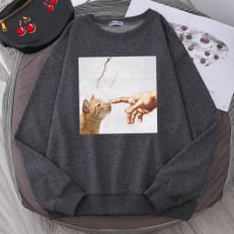 Cartoon Cat Printing Clothing Men Fashion Oversized Hoodie Anime Casual Swetshirt Loose Personality Hoodies Hip Hop Pullovers