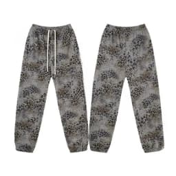 2026 New American Leopard Zipper Hoodie for Men Y2K Retro High Street Men's Hooded Jacket and Leopard Print Pants Streetwear