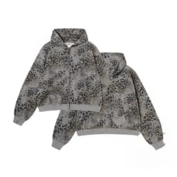 2026 New American Leopard Zipper Hoodie for Men Y2K Retro High Street Men's Hooded Jacket and Leopard Print Pants Streetwear