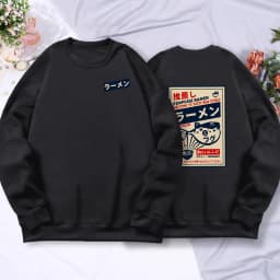 Japanese Puffer Fish Ramen Printed Mans Long Sleeves Harajuku Street O-Neck Sweatshirt Casual Fashion Autumn Tops Men Pullovers