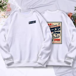 Japanese Puffer Fish Ramen Printed Mans Long Sleeves Harajuku Street O-Neck Sweatshirt Casual Fashion Autumn Tops Men Pullovers