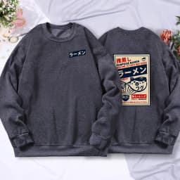 Japanese Puffer Fish Ramen Printed Mans Long Sleeves Harajuku Street O-Neck Sweatshirt Casual Fashion Autumn Tops Men Pullovers