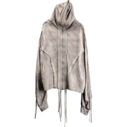 Distressed Washed Dirty Dye Gothic Vintage Hoodie Men Full Zip Face Cover Hooded Jacket Techwear Punk Oversized Street Wear