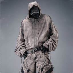Distressed Washed Dirty Dye Gothic Vintage Hoodie Men Full Zip Face Cover Hooded Jacket Techwear Punk Oversized Street Wear