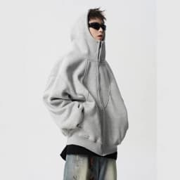 American Deconstruction Hooded Jacket Men's Winter Splicing Sweater High Street Velvet Couple Hoodie