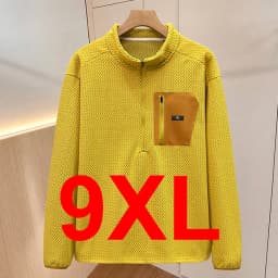 10XL Plus Size Sweatshirts Men Autumn Winter Fleece Sweatshirt Half Zipper Male Fashion Casual Pullover Big Size 10XL