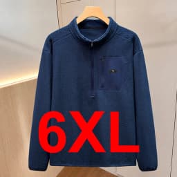 10XL Plus Size Sweatshirts Men Autumn Winter Fleece Sweatshirt Half Zipper Male Fashion Casual Pullover Big Size 10XL