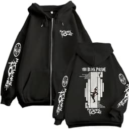 Punk Emo Rock My Chemical Romance The Black Parade Album Graphic Zipper Hoodie Men Women Casual Vintage Oversized Zip Up Jacket