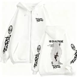 Punk Emo Rock My Chemical Romance The Black Parade Album Graphic Zipper Hoodie Men Women Casual Vintage Oversized Zip Up Jacket