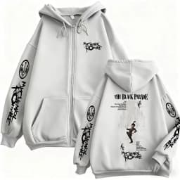 Punk Emo Rock My Chemical Romance The Black Parade Album Graphic Zipper Hoodie Men Women Casual Vintage Oversized Zip Up Jacket