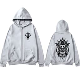 Game Hollow Knight Print Zipper Hoodie Men Women Novelty Zip Up Jacket Gaming Cartoon Hoodies Male Vintage Casual Fleece Coat