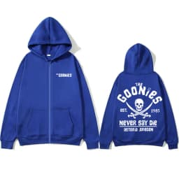 Funny Movie The Goonies Never Say Die Zipper Hoodie Skeleton Graphic Zip Up Jacket Men Women Vintage Oversized Zipper Sweatshirt