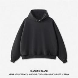 ZODF Vintage 350gsm Man Washed Boxy Fleece Hoodie Unisex Loose Ripped Warm Button Winter Hooded Pullovers Brand Clothing HY0053
