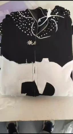 Glo Gang BODY BAG Embroidered cartoon iron drill zipper hoodie