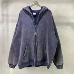 PFNW High Street Vintage Washed Distressed Hooded Zipper Sweatshirts Men's American Trendy Cardigan Oversized Outerwear 28W5687