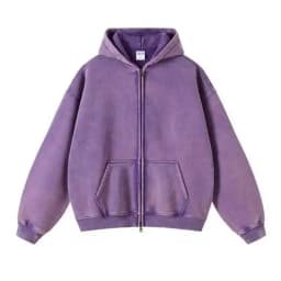 PFNW High Street Vintage Washed Distressed Hooded Zipper Sweatshirts Men's American Trendy Cardigan Oversized Outerwear 28W5687